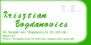 krisztian bogdanovics business card