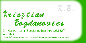 krisztian bogdanovics business card